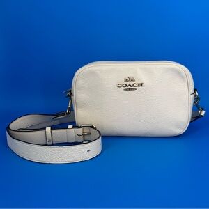 Coach Jamie Camera Chalk Pebbled Leather Crossbody Bag